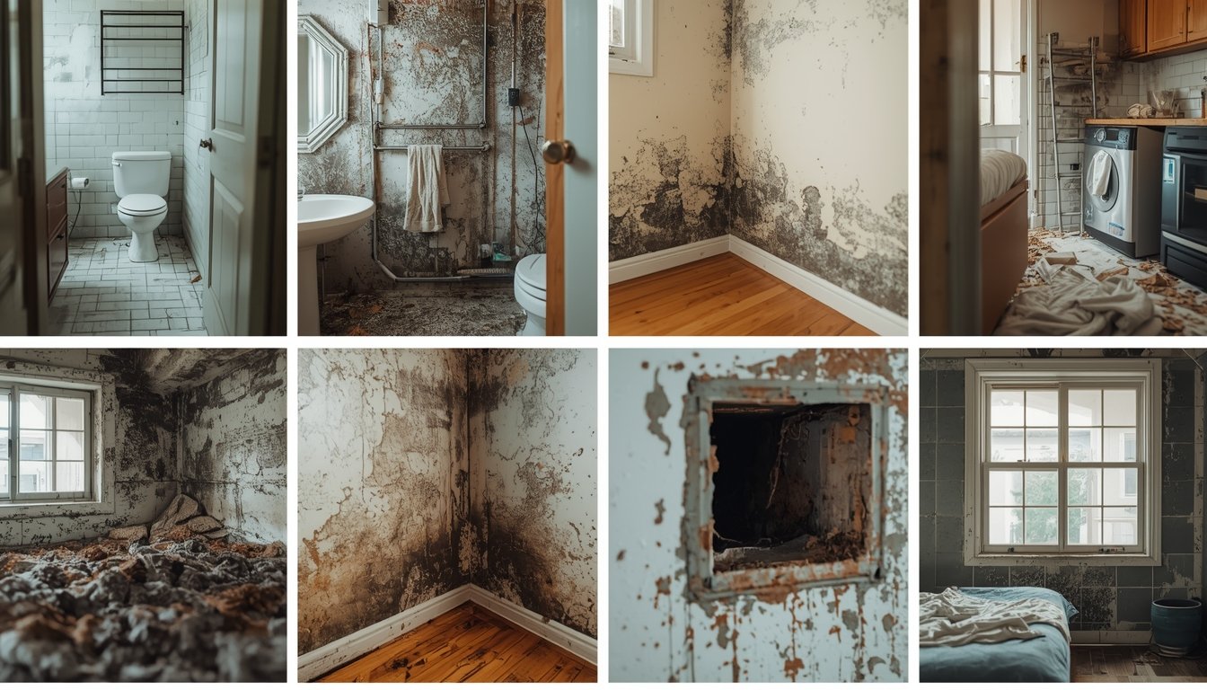 HVAC vent interior with visible mold buildup