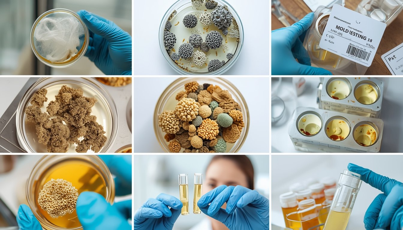 mold test results growing in petri dish