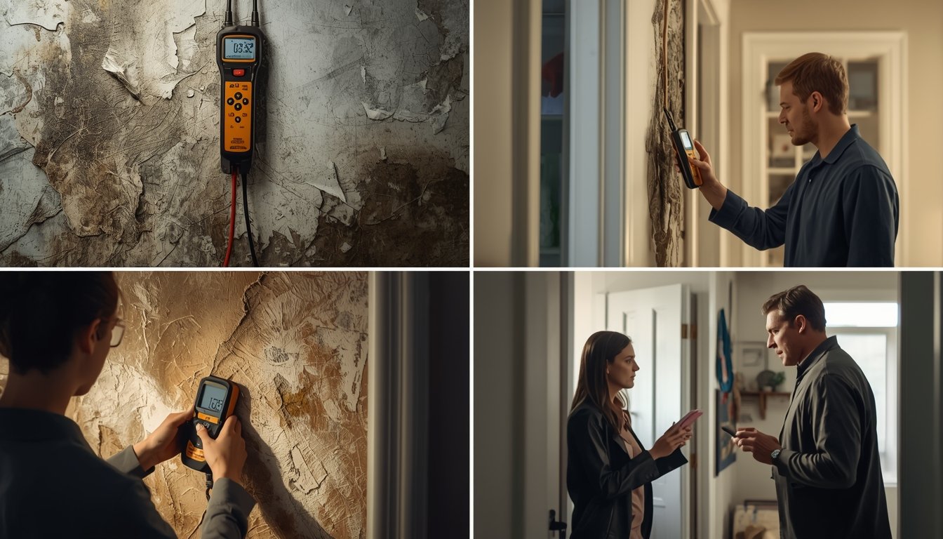 hygrometer showing high humidity in room