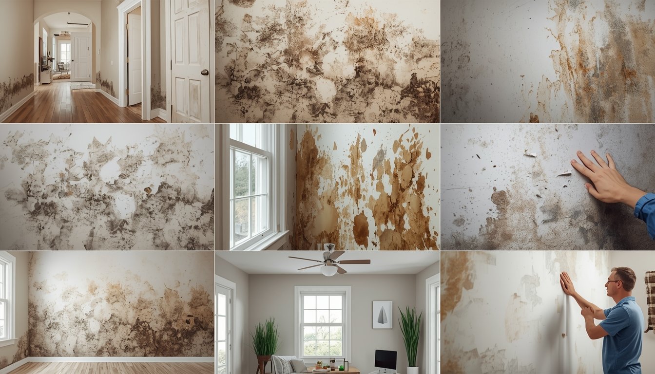 mold spots forming on ceiling near corner